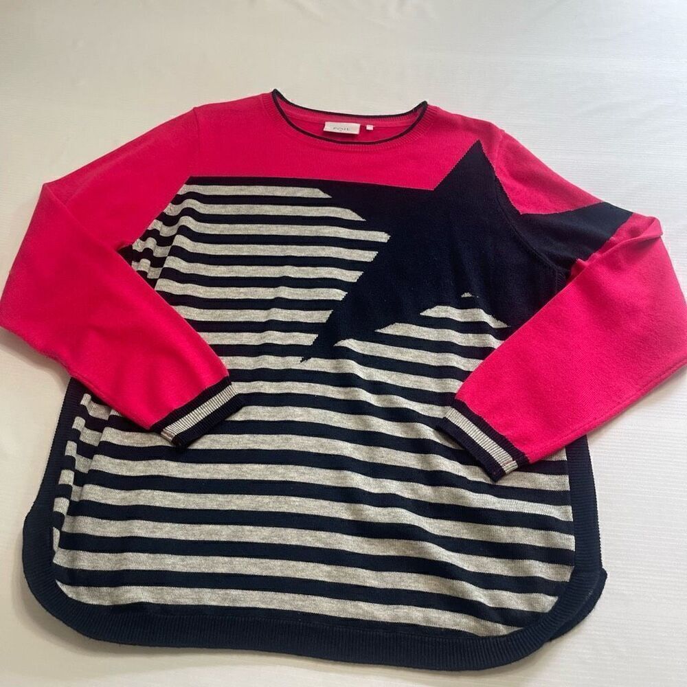 FOIL Star Pullover Stripe Sweater Size Large